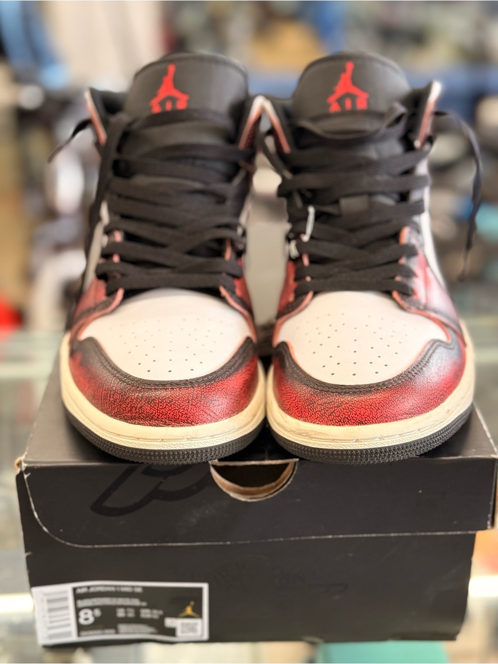 Jordan Retro High-Top Sneakers - White / Black / Red - Picture 2 of 5
